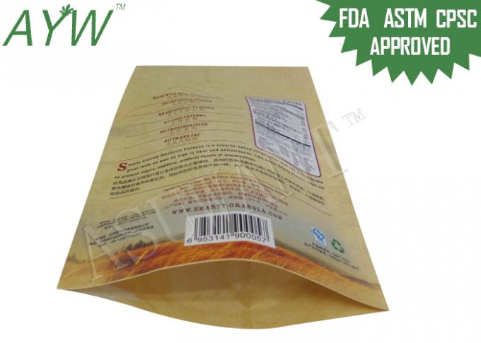 320g Kraft Paper Food Packing Bags For Nutrient Blueberry Redbean Oatmeal