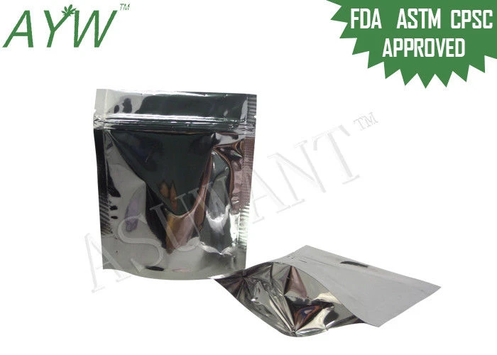 Stand Up Aluminum Resealable Foil Bags Glossy Pure For Tea / Coffee