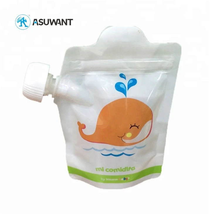 Eco Friendly Baby Food Spout Pouch With Cap Food Grade Material