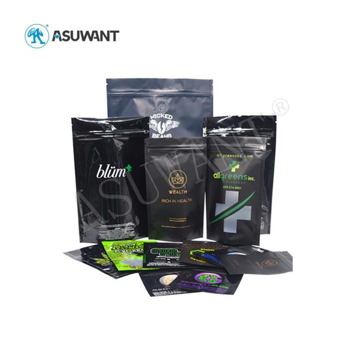 Ari Tight Marajuana Thc Weed Herb Packaging Bag Black Stand Up Medical Bag