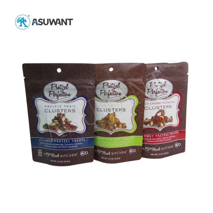 Custom Printed Nuts Food Packaging Bag Plastic Ziplock Mylar Stand Up Pouch