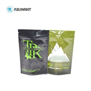 Sealable Spice Powder Packaging Bags Ziplock Resealable Black Stand Up Pouch Digital Gravure Printing
