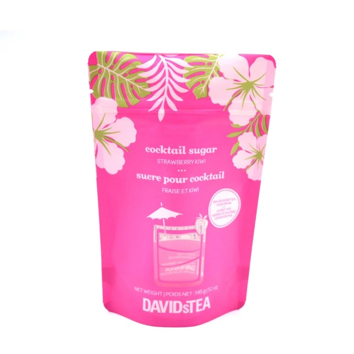 1 / 8oz Stand Up Food Packaging Bags Double Track Tab For Dried Flower Tea