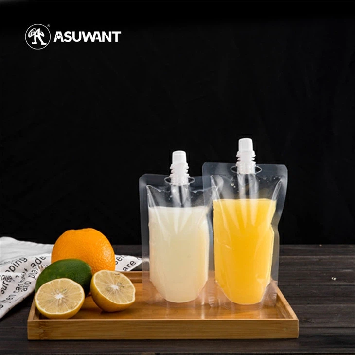 50Ml 100Ml 500Ml Special Shape Plastic Stand Up Spout Pouch For Soft Drink Fruit Juice