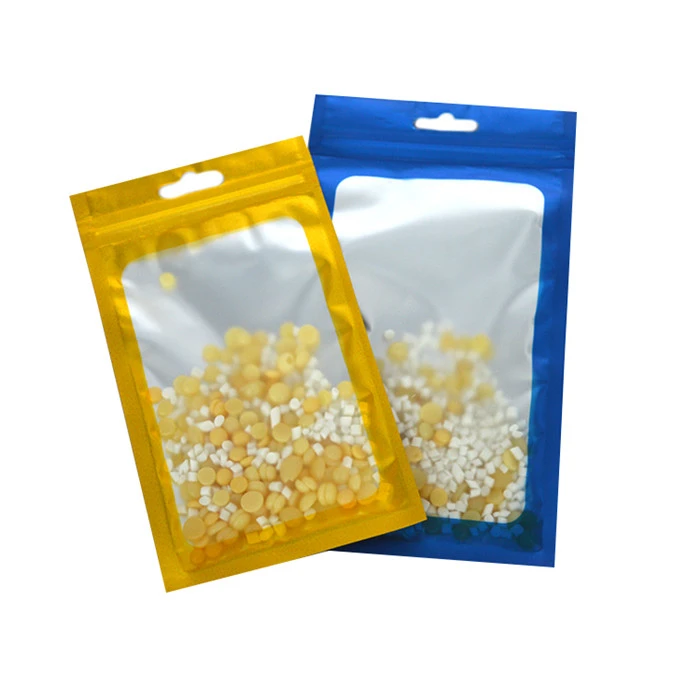 Front Clear Back Foil Food Packaging Ziplock Bag Three Side Seal Small Plastic Bag