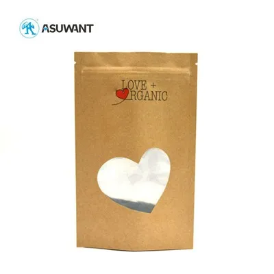 brown paper bag with window Printed Kraft Paper Bag With Oval Window