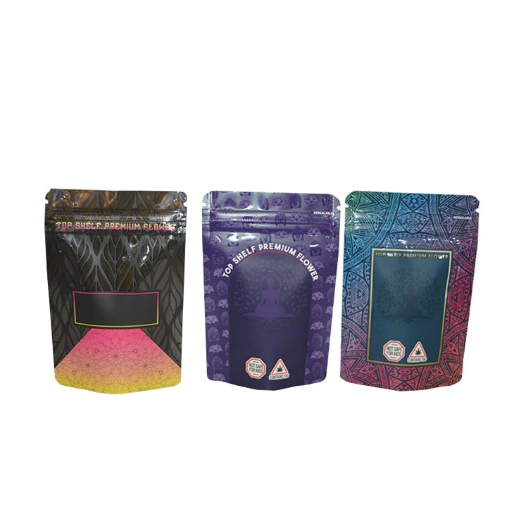 Plastic Ziplock Smell Proof Bag Edibles Thc Packaging Stand Up Pouch