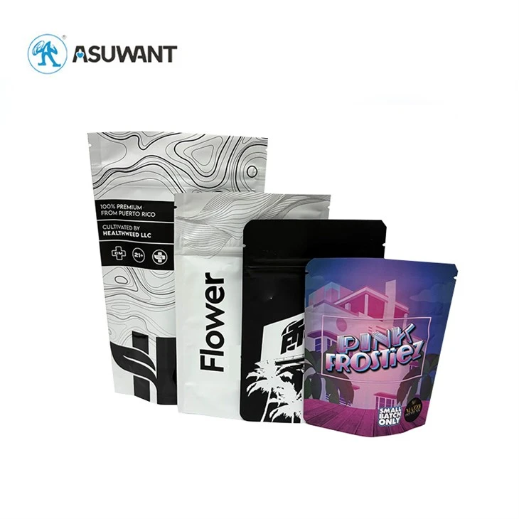 3.5g 7g 14g Custom Mylar Bags Stand Up Plastic Ziplock Cookie Flower Pouch Bags best