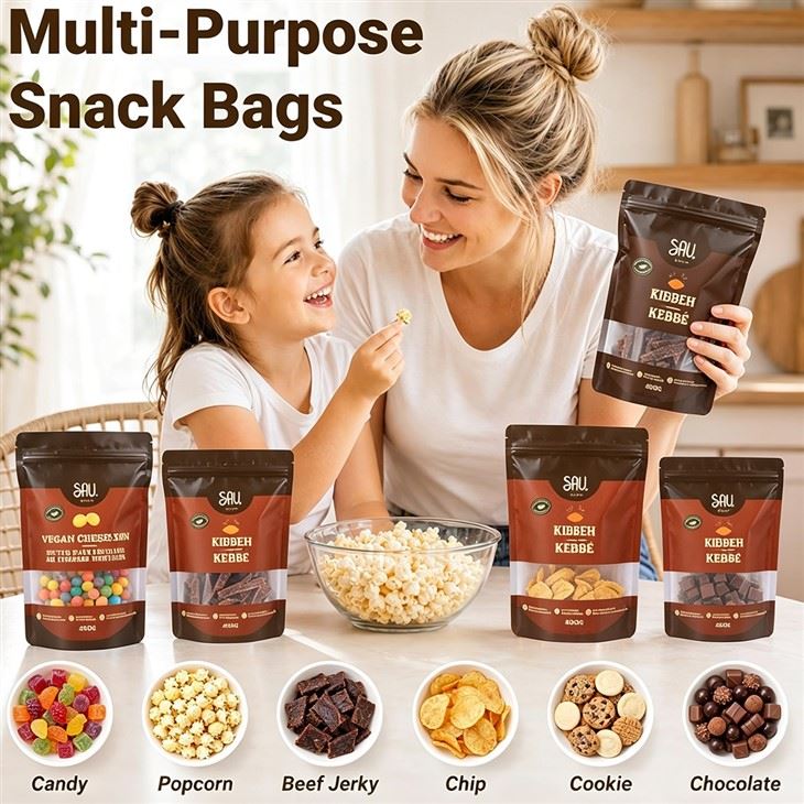 Custom Printed Recyclable Small Food Grade Aluminium Foil Plastic Ziplock Stand Up Pouches Bags suppliers