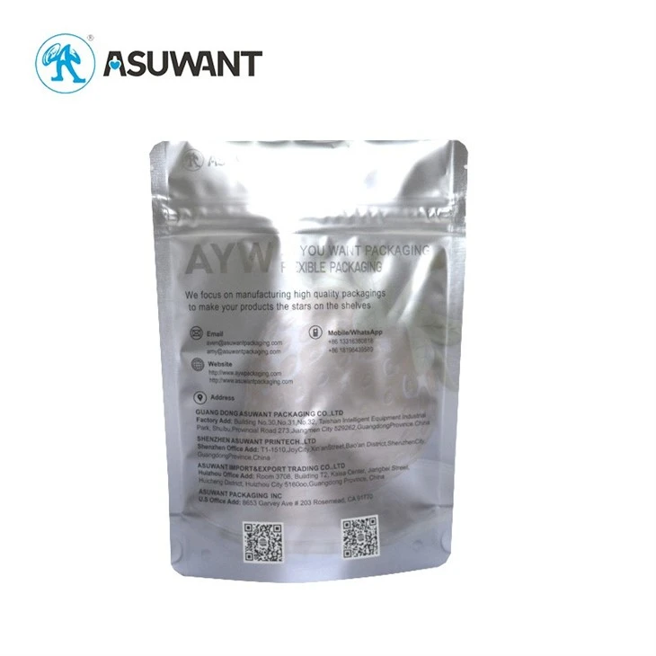 BRC Certification 0 Plating Fee Hot Stamping Holographic Spot UV Embossed Digital Printed Stand Up Pouch Food Bags factory