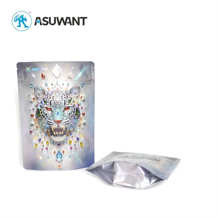 Digital Print BRC Hot Stamping Stand Up Pouch With Zipper Reverse Matte 3D Embossed Spot Gloss UV Finish Bags