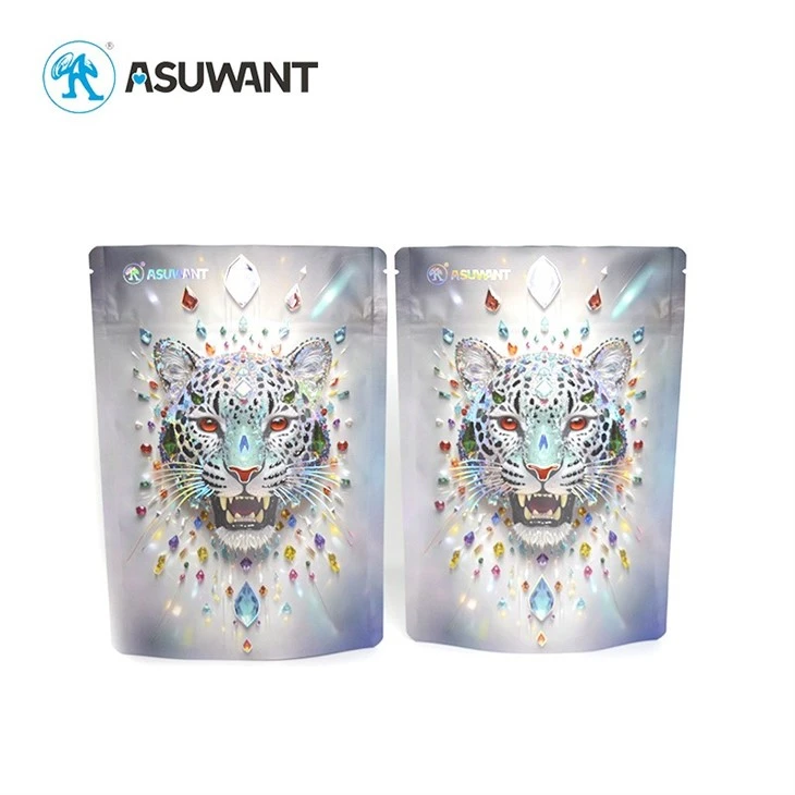 Factory BRC Certificated Premium Texture Plastic Packaging Bags With Spot Gloss UV & Raised Embossed UV Coating