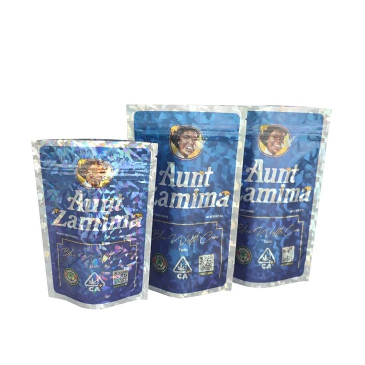 Gummies Cookie Edible Cannaburst Holographic Packaging 3.5 Mylar Bags