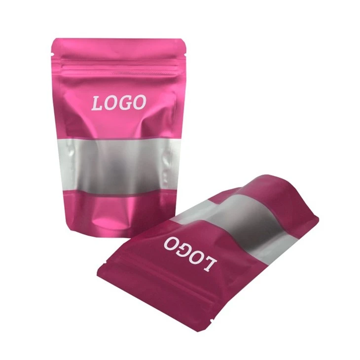 Plastic Packaging Ziplock Smell Proof Mylar Bags With Frosted Window factory