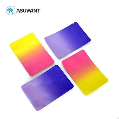 3 Side Seal Zipper Flat Pouch Smell Proof Herb Plastis Pre Roll Packaging Custom Printed Bags