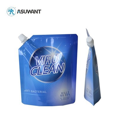 Laundry Detergent Body Wash Spout Pouch With Corner