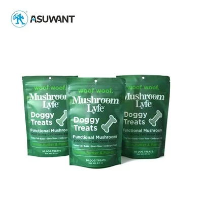 Plastic Pet Dog Food Packaging Bag With Resealable Zipper Dog Feed Bag Custom Pet Treat Stand Up Pouch
